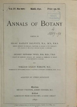 Annals of botany. 4. 1889/91