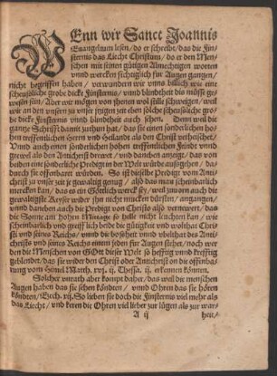 Wenn wir Sanct Joannis Evangelium lesen ...