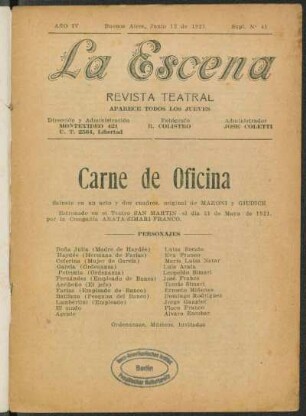 Carne de oficina : sainete en un acto y dos cuadros
