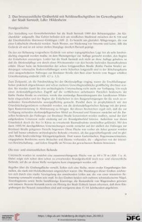 Das bronzezeitliche Gräberfeld mit Schlüssellochgräben im Gewerbegebiet der Stadt Sarstedt, Ldkr. Hildesheim