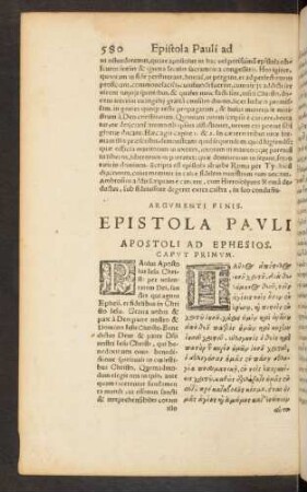Epistola Pauli Apostoli Ad Ephesios.