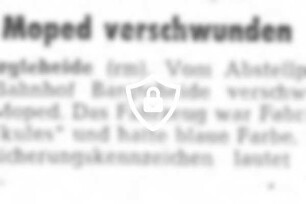 Moped verschwunden
