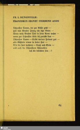 Fr. L. Benonville: Franziskus Segnet Sterbend Assisi
