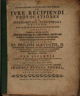 De iure recipiendi provocationes ex superioriate territoriali oriundo