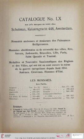Belgique (Nr. 1 - 63)