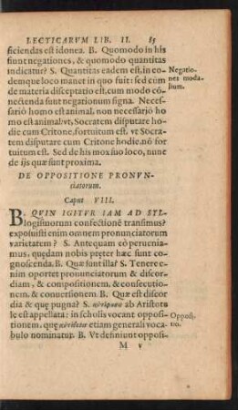 De Oppositione Pronunciatorum. Caput VIII.