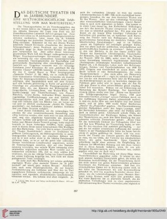 10: Das deutsche Theater im 19. Jahrhundert : eine kulturgeschichtliche Darstellung von Max Martersteig