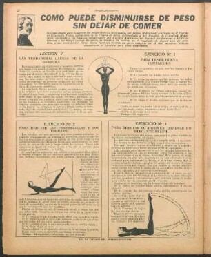 Ejercicio N°. 1 : Para tener buena complexión
