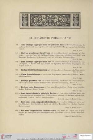 Europäische Porzellane (Nr. 99 - 164)