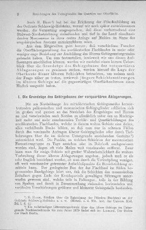 1. Die Grundzüge des Gebirgsbaues der vorquartären Ablagerungen.