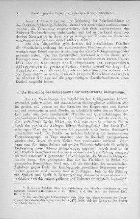 1. Die Grundzüge des Gebirgsbaues der vorquartären Ablagerungen.