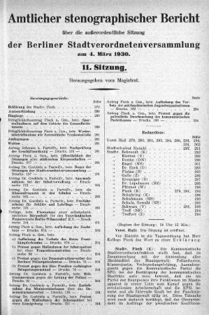Sitzung 11, 4. März 1930