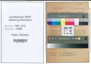 Entnazifizierung Clemens Haas , geb. 19.08.1920 (Kaufmaennischer Angestellter)