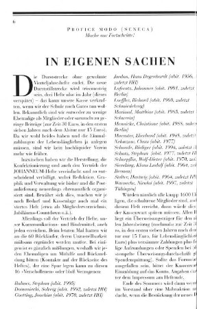In eigenen Sachen