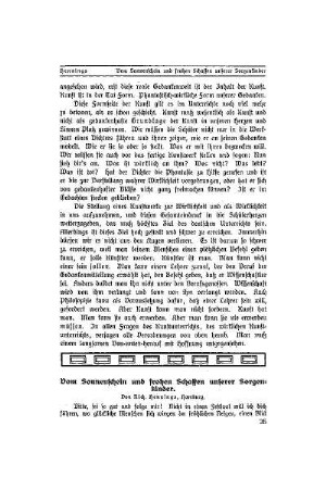 Vom Sonnenschein und frohen Schaffen unserer Sorgenkinder