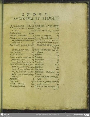 Index Auctorum Et Rerum