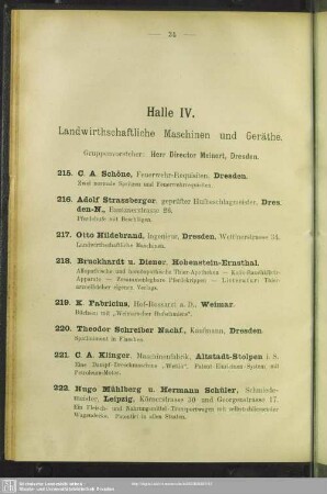 Halle IV. Landwirthschaftliche Maschinen und Geräthe