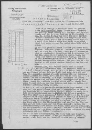 Oberwälden-Wangen: Visitationsbericht 1959