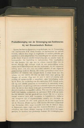 Prostbeweging van de Vereeniging van Ambtenaren bij het Binnenlandsch Bestnur door B. en „Een Protest” door W. F. L. Botsevain.