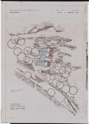 Bundesgartenschau 1971, Köln: Wassergarten Lageplan Variante A 1:200
