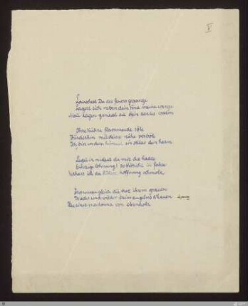[Pilgerfahrten (Hymnen Pilgerfahrten Algabal)] - [Handschrift] - Lauschest Du des feuers gesange - StGA-George I,0236 : [SW II: H4(Pilgerfahrten)]; [SW II, S. 35/111]