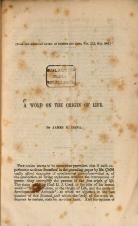 A word on the origin of life
