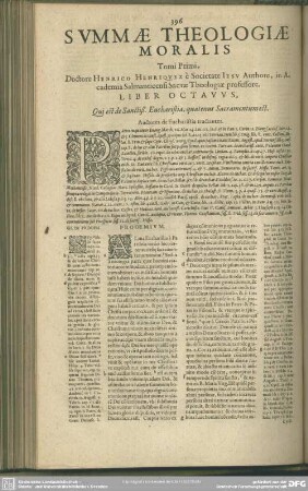 Liber Octavus. Qui est de Sanctiß. Eucharistia, quatenus Sacramentum est