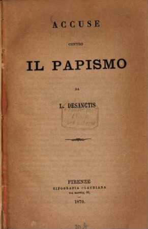 Accuse contro il Papismo