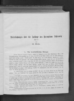 I. Die deutsch-dänische Grenze
