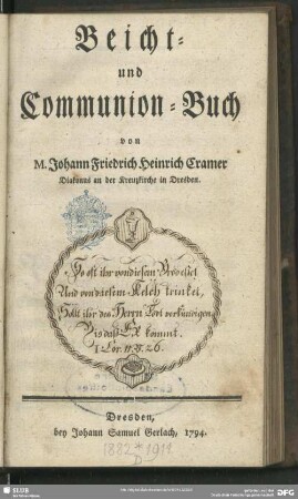 Beicht- und Communion-Buch