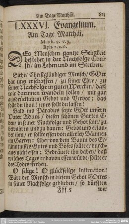 LXXXVI. Evangelium. Am Tage Matthäi