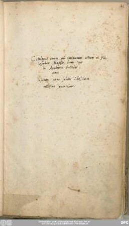 Catalogus eorum, qui optimarum artium ac philosophiae Magistri creati sunt in Academia Witebergensi:
