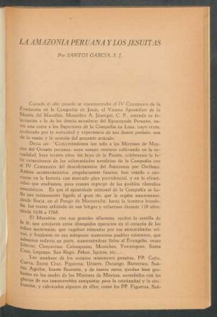 La Amazonia peruana y los Jesuitas