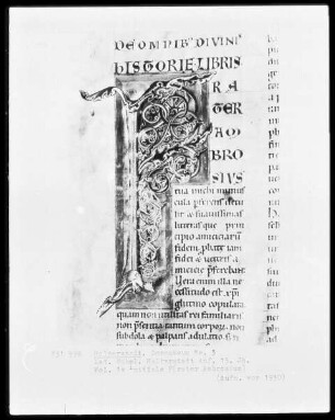 Lateinische Bibel, Ms. 3, folio 1 verso, Initiale F(rater Ambrosius)