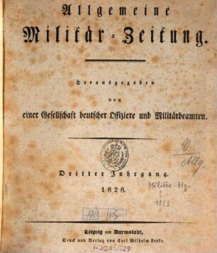 Allgemeine Militär-Zeitung. 3. 1828