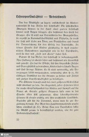 Lehrerpersönlichkeit – Arbeitsweise