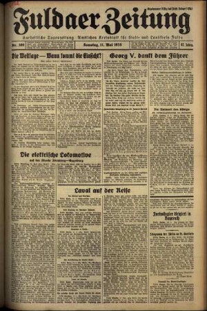 Ausgabe vom Samstag, den 11. Mai 1935.