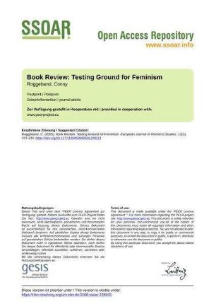 Book Review: Testing Ground for Feminism