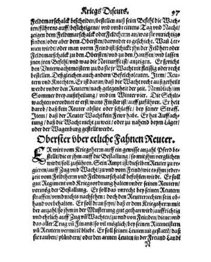 Oberster vber etliche Fahnen Reuter.