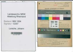 Entnazifizierung Johann Lorsche , geb. 15.12.1921 (Postfacharbeiter)