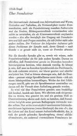 Über Fremdwörter