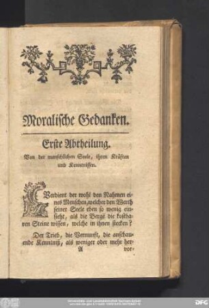 Moralische Gedanken.