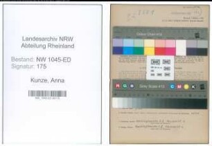 Entnazifizierung Anna Kunze , geb. 04.05.1893 (Lehrerin)