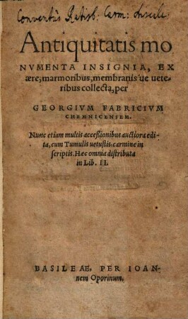 Georgii Fabricii Chemnicensis Roma