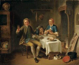 Bauernfamilie beim Nachtmahl
