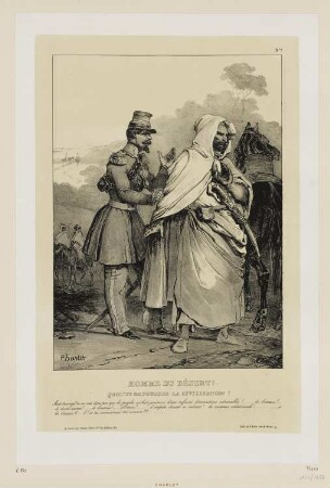 Offizier der Kavallerie und ein arabischer Anführer, Blatt 7 der Folge "Mezzotinta-Skizzen"