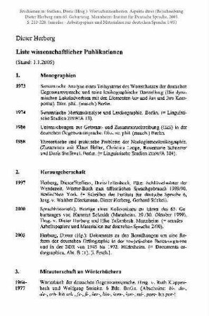 Liste wissenschaftlicher Publikationen