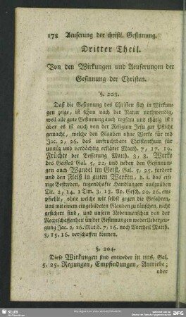 Dritter Theil. Von den Wirkungen und Aeuserungen der Gesinnung der Christen