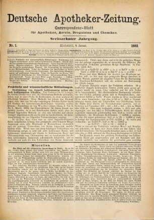 Deutsche Apotheker-Zeitung : Correspondenz-Blatt für Apotheker, Aerzte, Droguisten und Chemiker. 17. 1882
