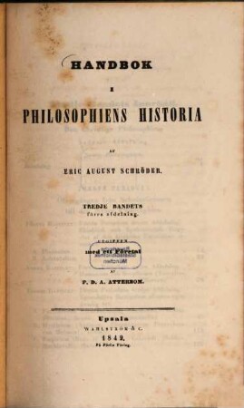 Handbok i philosophiens historia. III